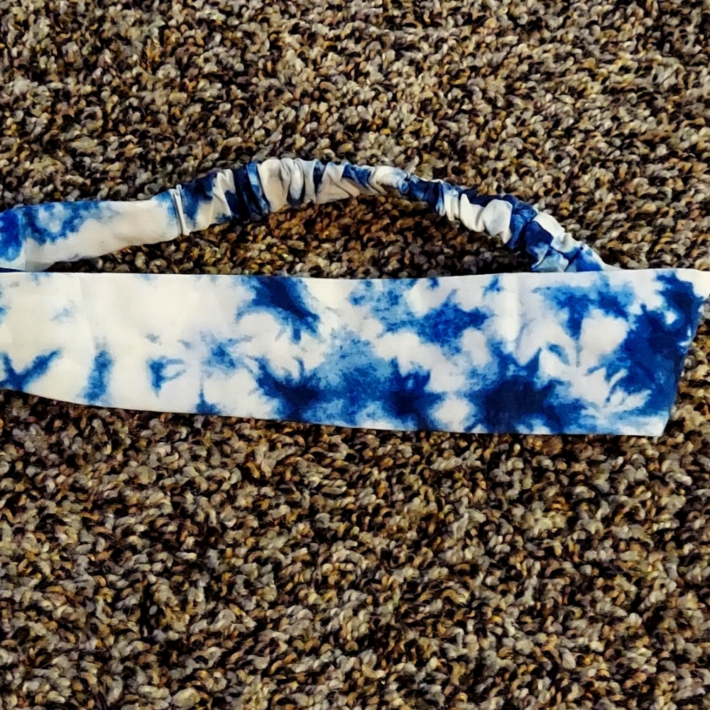 Blue and White Tie Dyed Headband